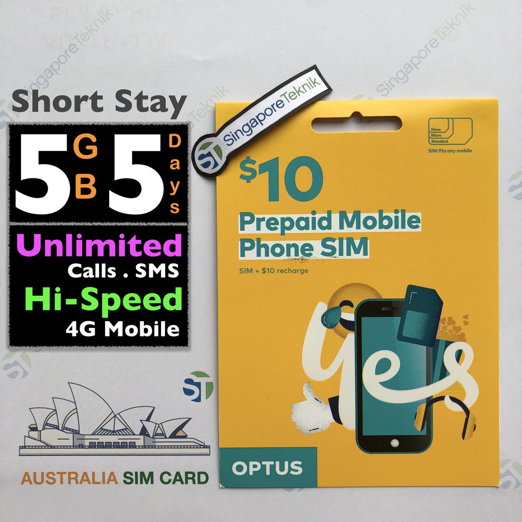 Best 5GB Australia Prepaid Mobile SIM Card Data Call Roam Optus Starter