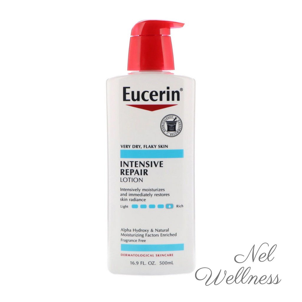 eucerin intensive repair lotion on face