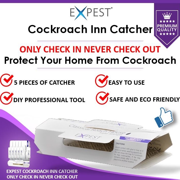 5Pcs Cockroach House (Lipas) Catcher / Non Toxic Cockroach Trap solution