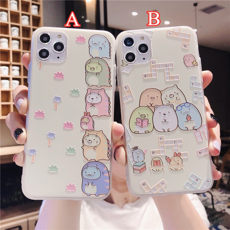 Iphone 11 Pro 7 8 Plus X Xs Max Xr Phone Cases Cute Cartoon Sumikko Gurashi Emboss Acrylic Plastic Back Cover Shopee Singapore
