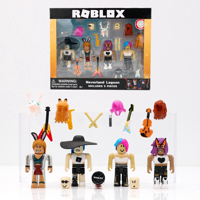 4pcs Set Roblox Blocks Doll Virtual World Neverland Lagoon Action - new roblox neverland lagoon toy set figures accessories