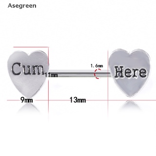 Image of thu nhỏ [Asegreen] 2Pc Stainless Steel Heart Barbell Letter Nipple Ring Helix Piercing Body Jewelry Good goods #8