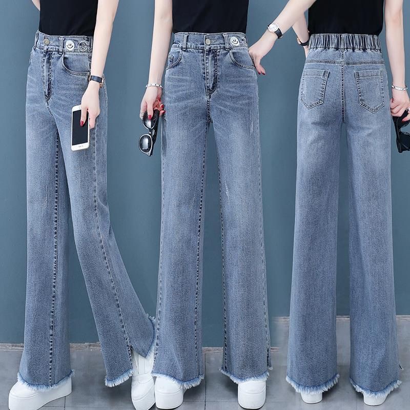 Women S Wide Leg Jeans Spring Summer New High Waisted Loose Straight All Match Thin Mopping Pants Trend Posted On September 12 Shopee Singapore