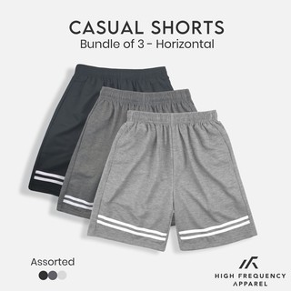 Image of [BUNDLE OF 3] Horizontal Unisex HF Casual Shorts | Home Shorts | Grey Shorts | Men Shorts