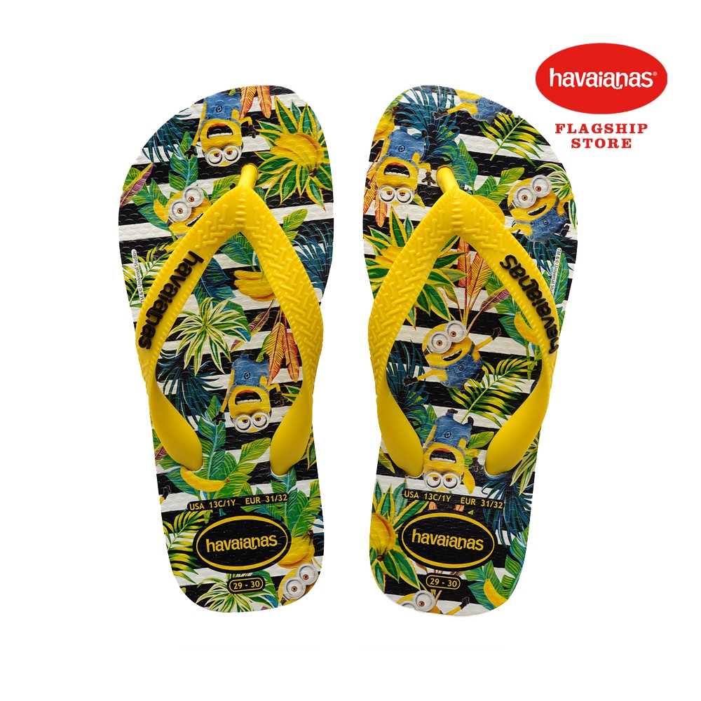  Havaianas  Unisex Minions Flip Flops  White Yellow Citrus 