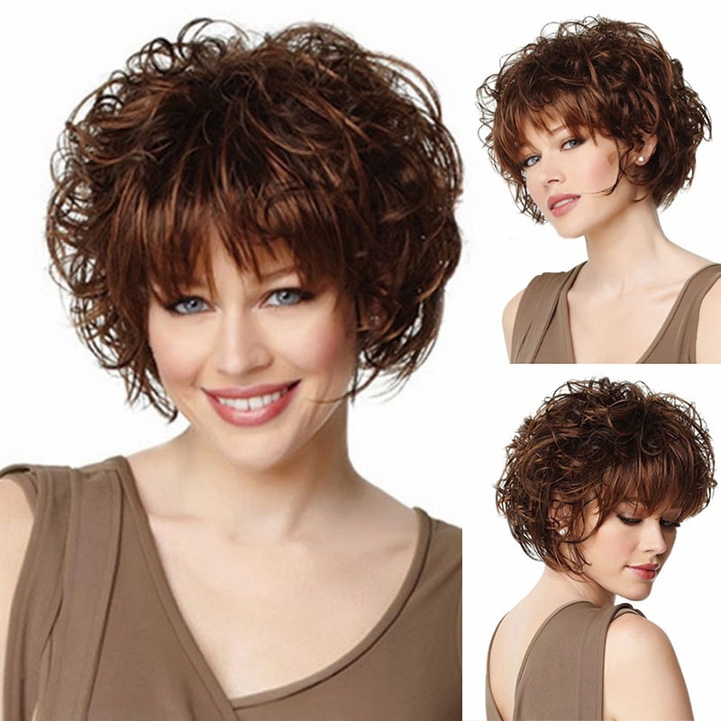 Rose Net Synthetic Wigs Short Curly Hair Wigs Blonde Full Fringe