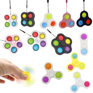 Simple Dimple Fidget Toy Small Fidget Toys Pop It Fidget Toys Stress Relief for Kids Adults Early Educational Simple Dimple Pop It Fingertip Spinning Bubble Decompression Silicone Toy