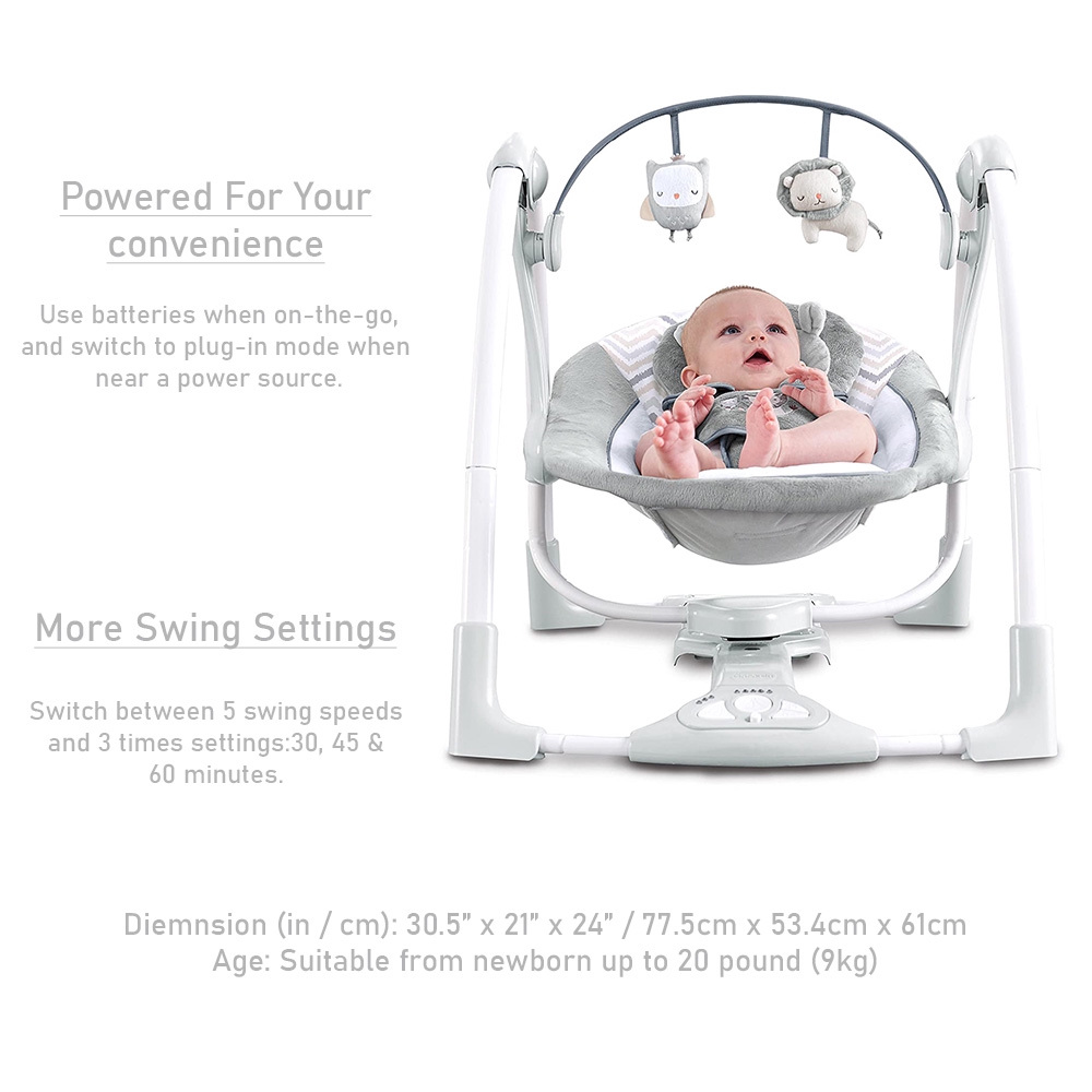 ingenuity braden power adapt portable swing
