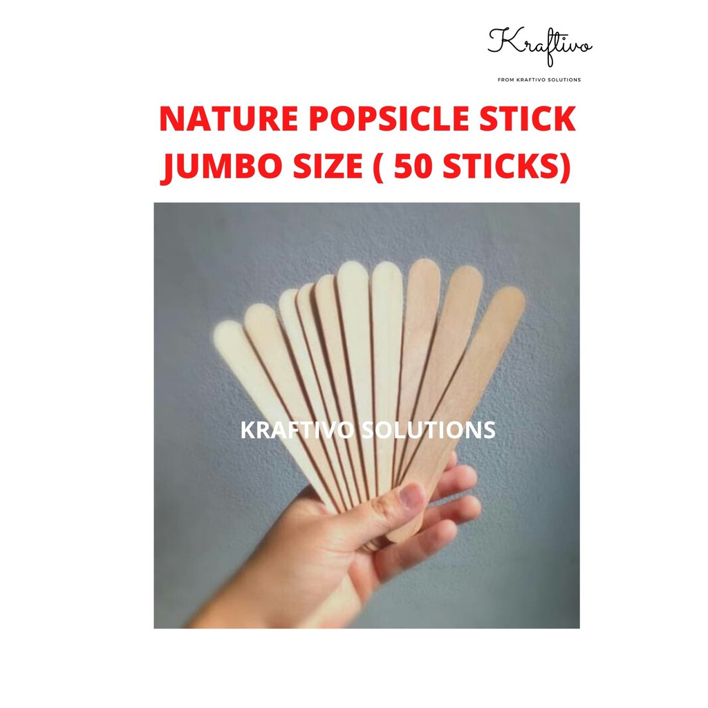 Shop Malaysia Jumbo Popsicle Ice Cream Stick Batang Ais Cream 50 S Pkt Art Craft Diy Educational Product Pine Wood Shopee Singapore