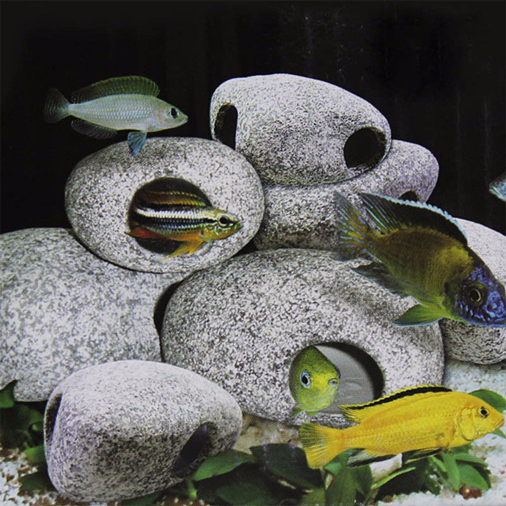 Cichlid Stone Rock Cave Aquarium Fish Tank Ornament Decoration