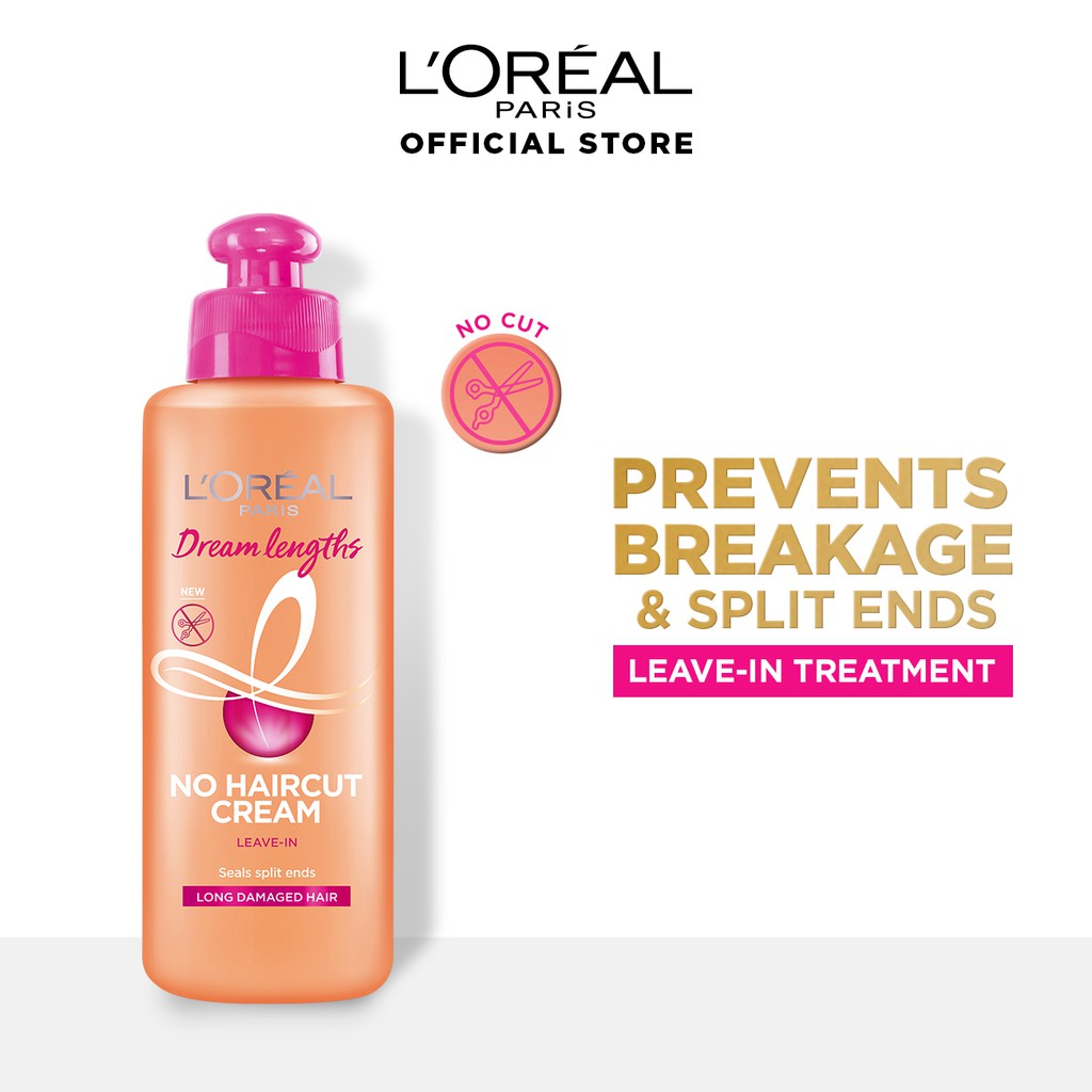 L Oreal Paris Dream Lengths Restoring No Haircut Cream Hair Treatment 0ml Shopee Singapore