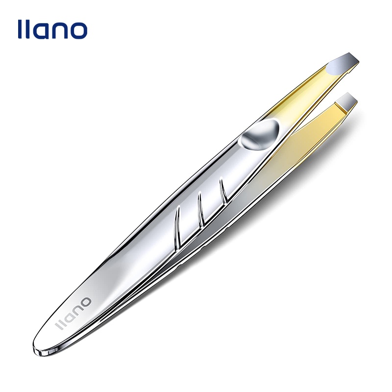 llano Indirect Gold Tweezers High Precision Bevel Tip Professional