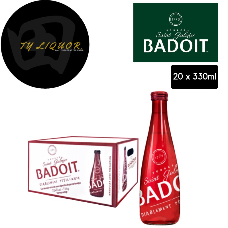 Badoit Rouge Sparkling Mineral Water Bottles Glass Per Carton 330ml d Nov Shopee Singapore