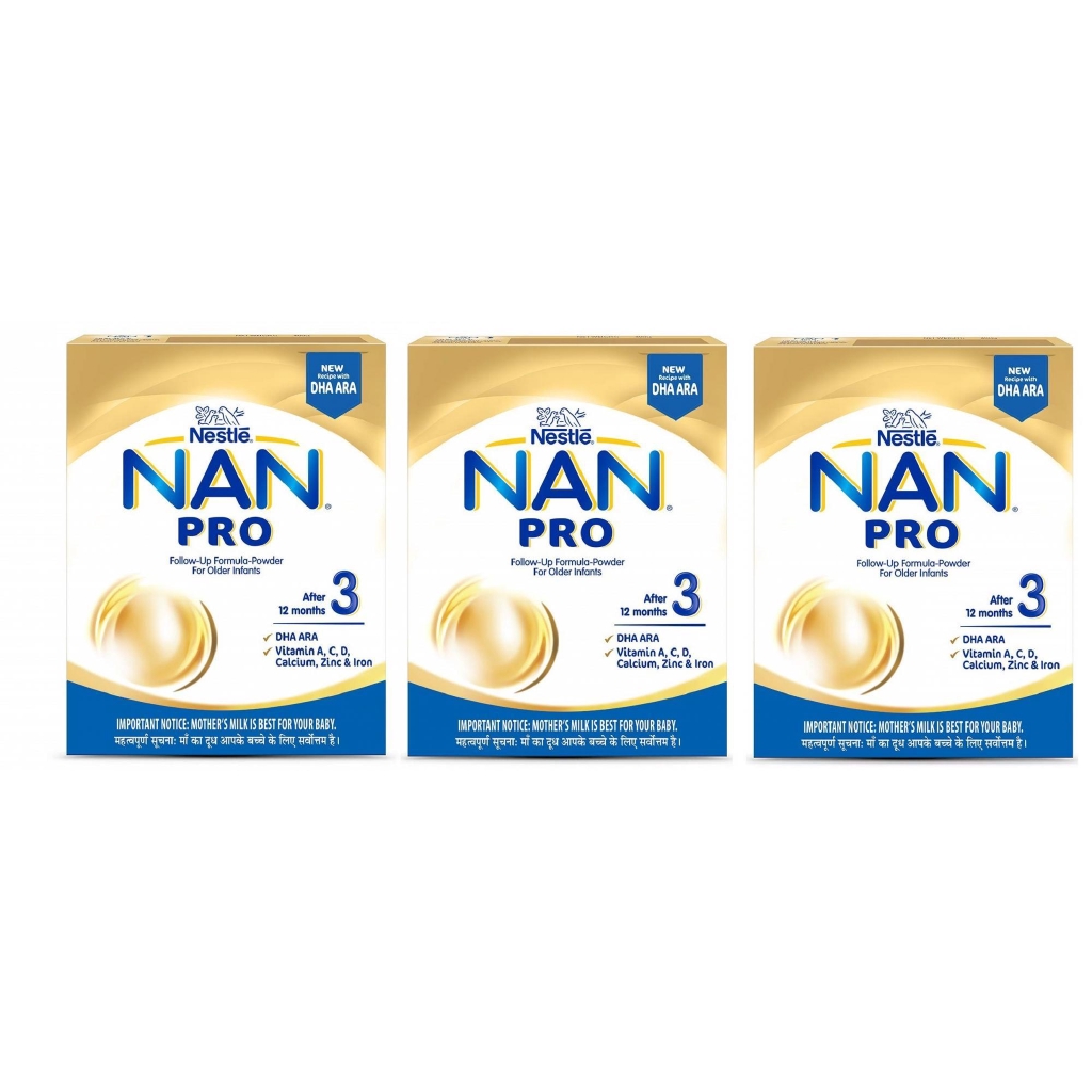 Nestle Nan Pro 3 Infant Formula Baby Milk Powder After 12 Months Stage 3 400g Bag In Box Pack Set Of 3 Shopee Singapore