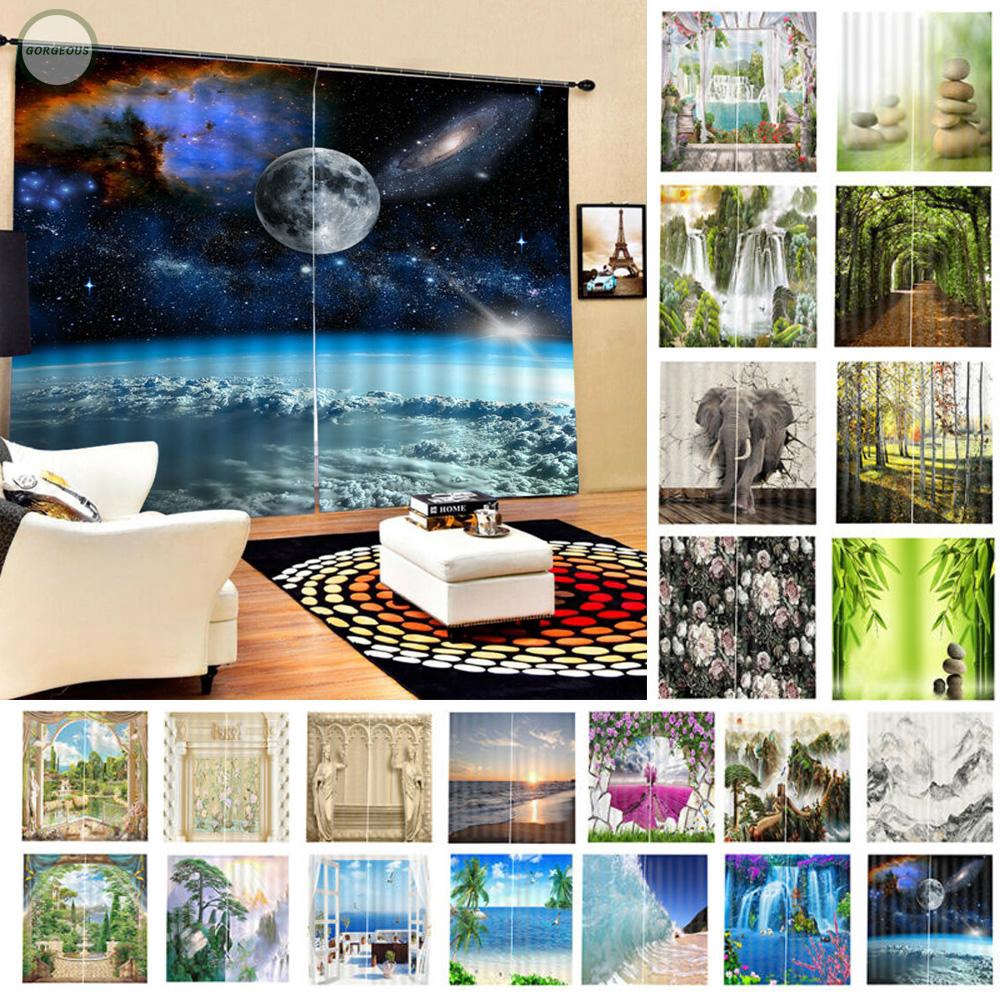 Curtain Fabric Panels Door Hooks Ring Window Background Decoration
