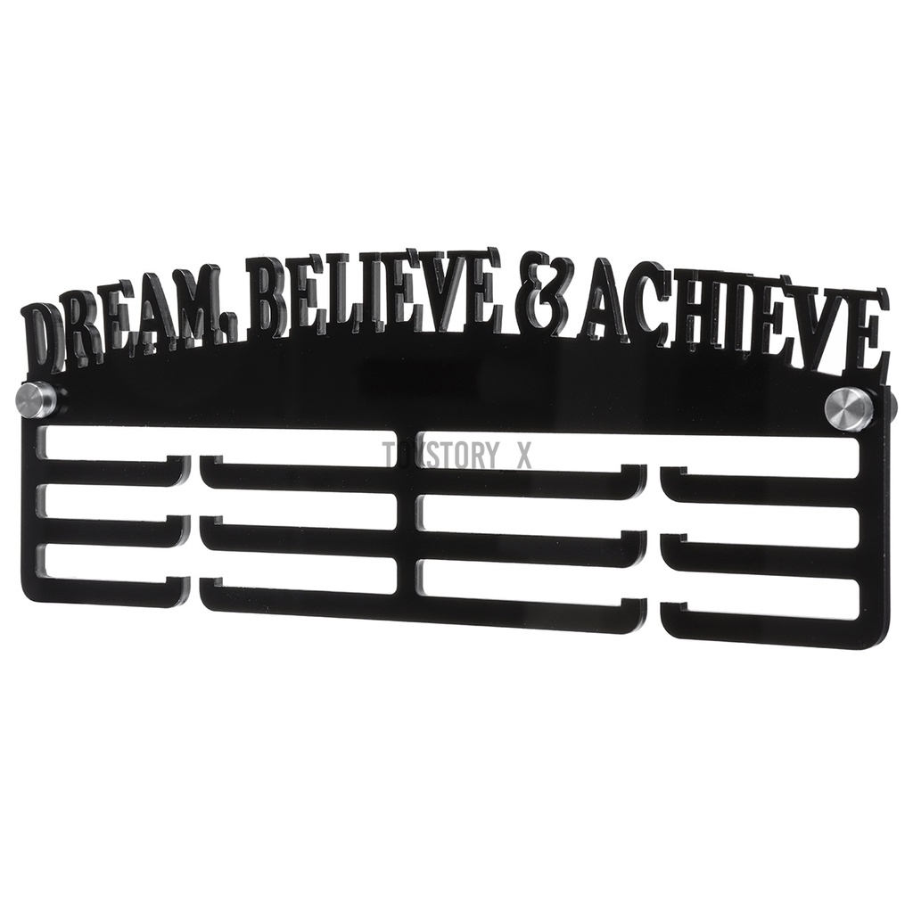 Thick 3 Tier 5mm acrylic DREAM BELIEVE ACHIEVE Medal Hanger with acrylicspacers 
