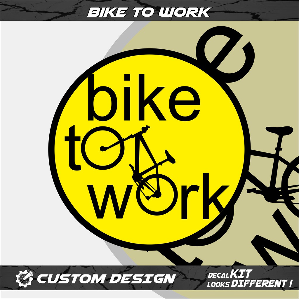 Bike To Work Stickers Logo Decal 