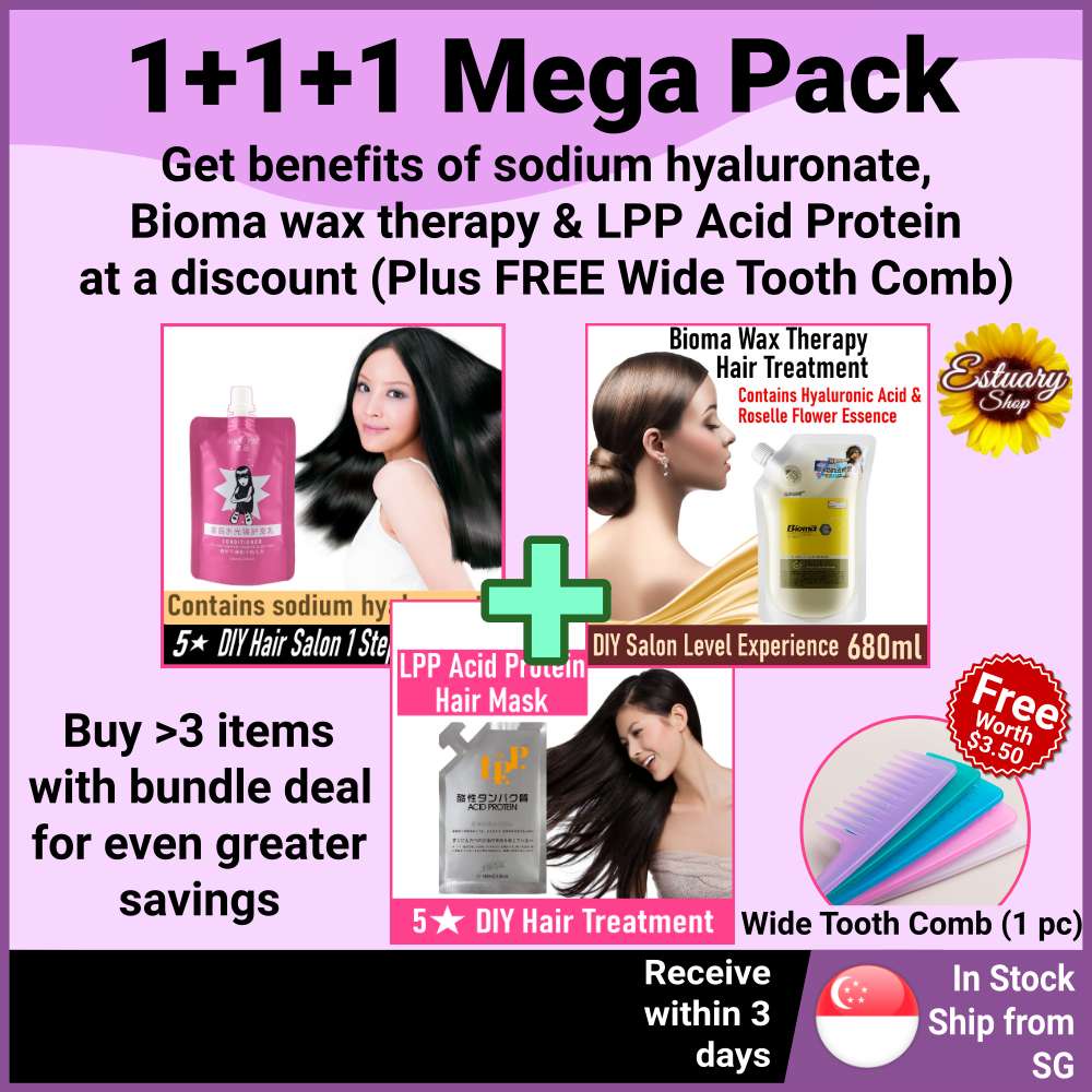 [SG Seller] Mega Pack Free Wide Tooth Comb Hair Treatment Conditioner