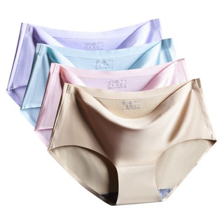 Image of 【Ready stock】Women Fashion One Piece Seamless Ice Silk Panties Girls Clothing Underwear Panty
