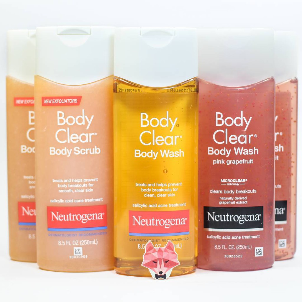 Neutrogena Body Clear Body Wash , Body Scrub (Salicylic Acid Acne
