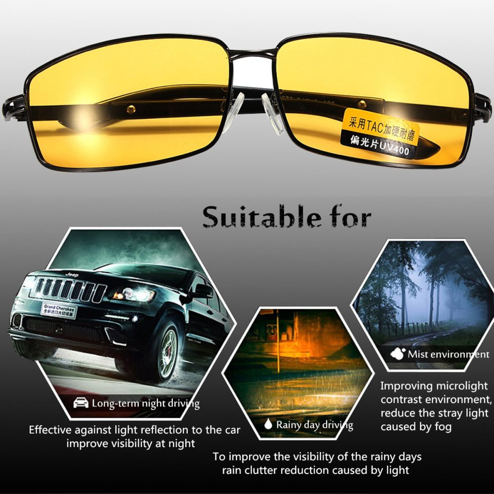 Polarized Uv Sunglasses Night Vision Driving Eyewear Shade Glasses Uv