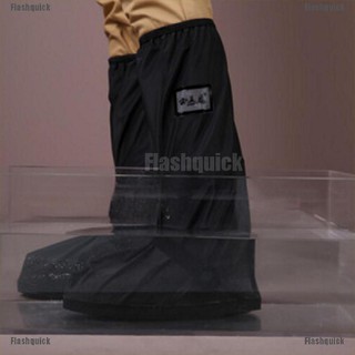 Flashquick Waterproof Motorcycle Biker Reflective Rain Boot shoes Footweaar Cover Black #4