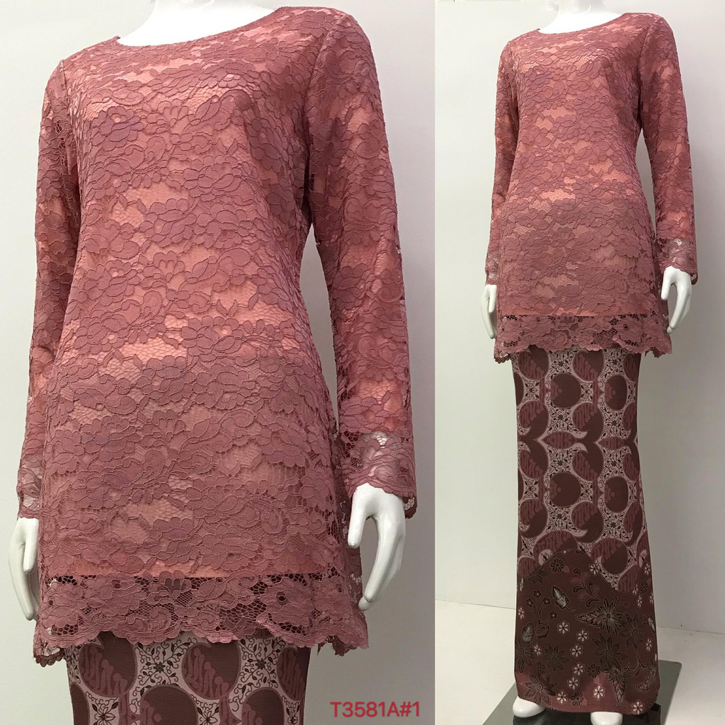 Shop Malaysia Nayla Z Baju Kurung Suit Lace Skirt Long Sleeve Lengan Panjang Material Lace T3581a Shopee Singapore