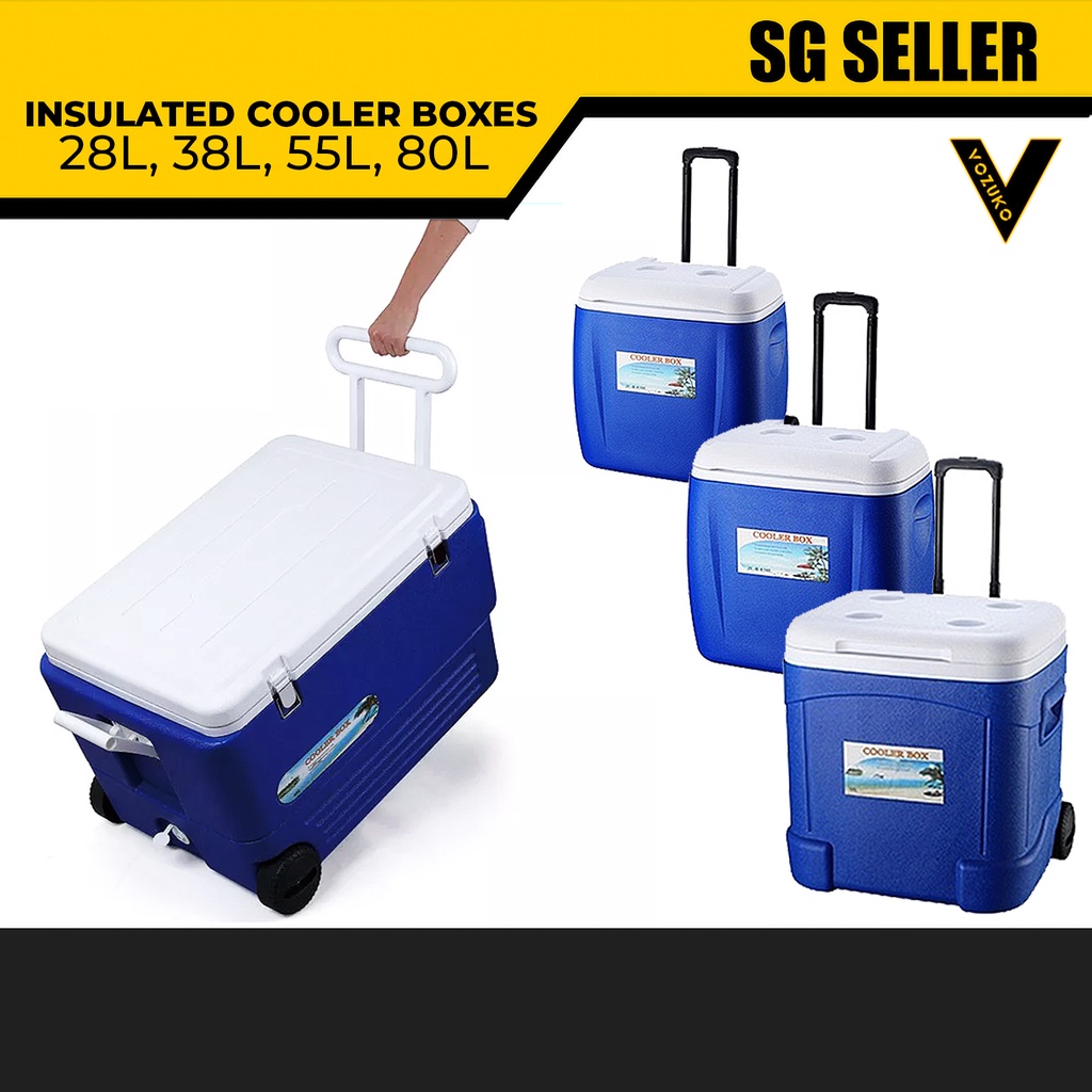 [SG SELLER] Cooler ice box with roller wheel can keep cool or warm [28L