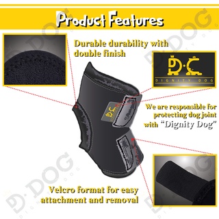 【 DIGNITYDOG 】 Korean pet health training supplies joint knee patella protector sprain prevention black S M L types #4