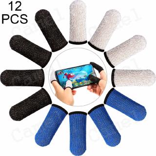 12 Pieces Finger Sleeve Touch Screen Finger Cot, Anti-Sweat Thumb Fingers Protector for Mobile Phone Games
