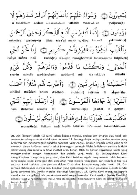 Bacaan Surah Yasin Rumi Dan Jawi