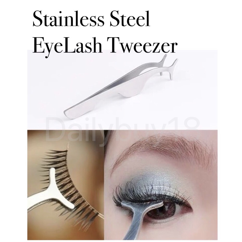 (Sg Ready Stock) Stainless Steel Eyelash applicator Tweezers Shopee