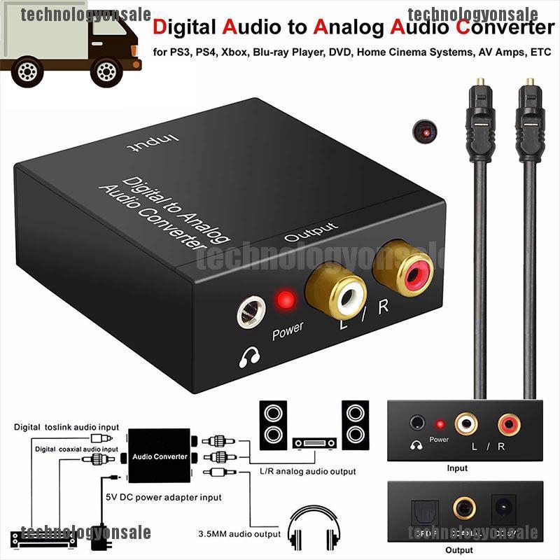 Tivolii Digital Optical Coax Toslink to Analog Audio Converter/Coaxial or Toslink Digital Audio Signals to Analog L/R Audio 
