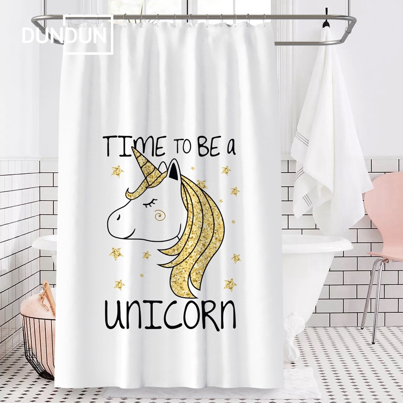 Bathroom Waterproof Polyester Shower, Unicorn Bathroom Shower Curtain
