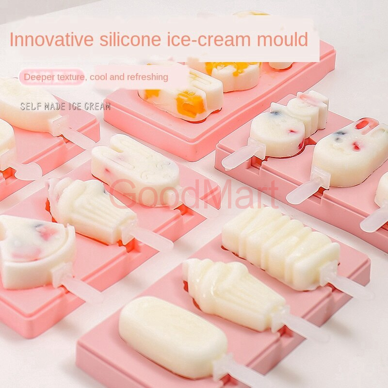 Children S Cute Silicone Frozen Ice With Lid Homemade Ice Cream Mould Ice Cream Ice Cream Ice Sucker Popsicle Shopee Singapore