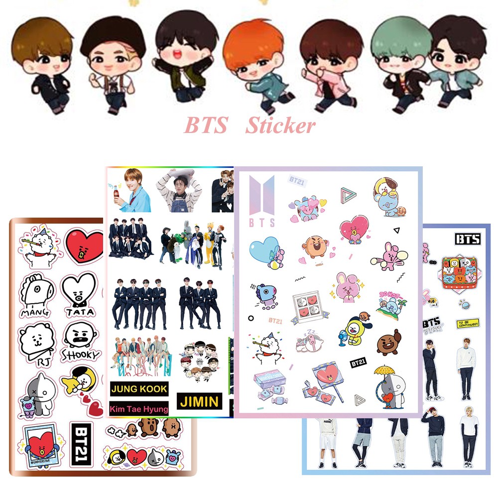 kpop bts phone decor diy craft diary sticker bt21 laptop stickers