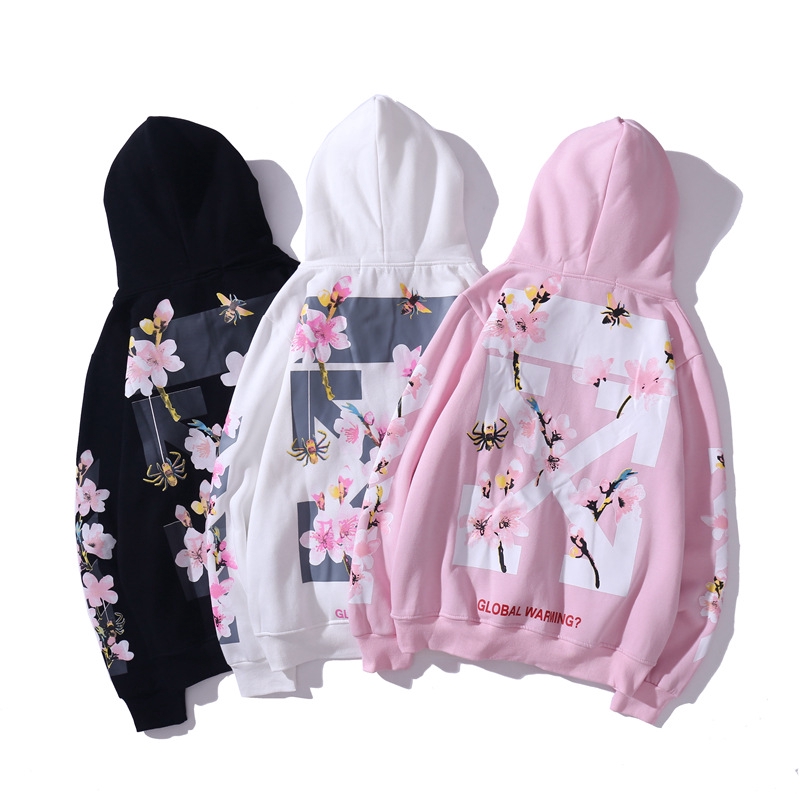 off white cherry blossom pink hoodie