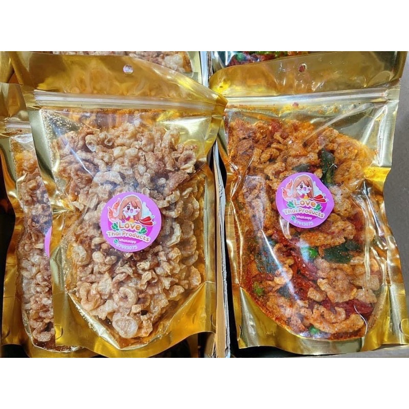 Thai homemade Crispy Pork Rinds/Crispy fried Pork Skins Shopee Singapore