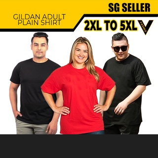 Image of Gildan Cotton Unisex Plain T-Shirt Round Neck 3XL to 5XL red t shirt