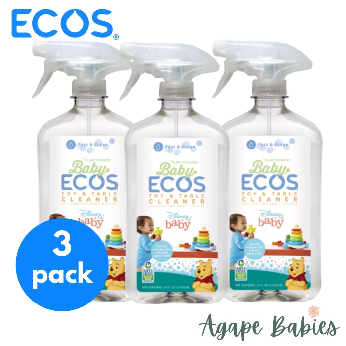 [3Pk] ECOS Earth Friendly Baby Ecos Nursery,Toy & Table Cleaner Free