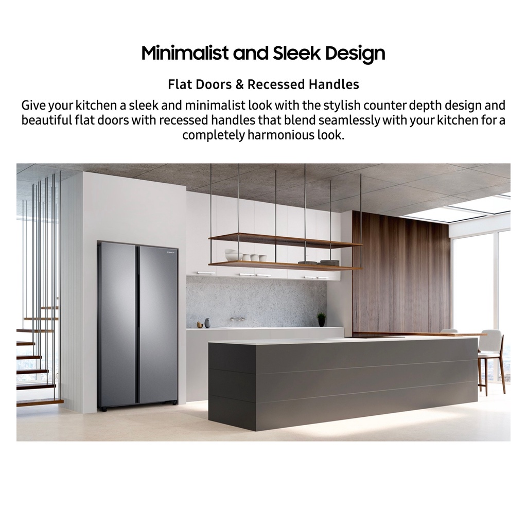 SAMSUNG RS62R5004M9/SS, Sidebyside Refrigerator, 647L, 2 Ticks