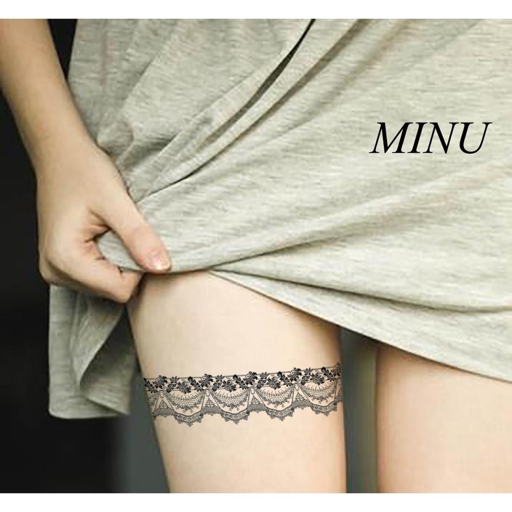 Tattoo stickers☊◐✒Simulation lace sexy fairy thigh tattoo stickers  waterproof female long-lasting arm leg ring cover sca | Shopee Singapore