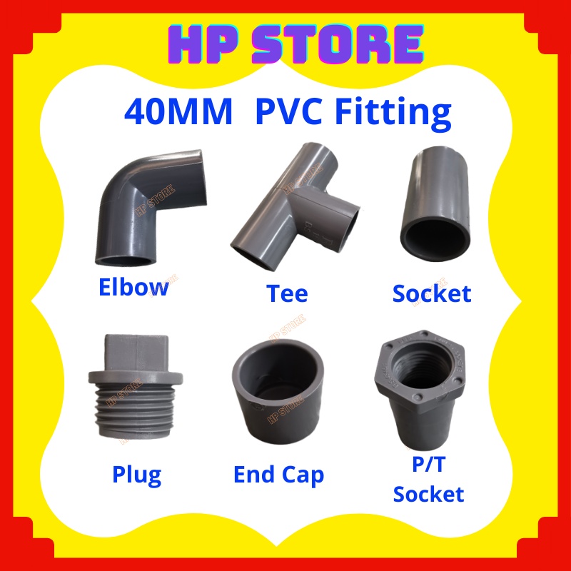 40mm 1 1/2" PVC Fitting PVC Joint Connector PVC Elbow Socket Elbow Tee