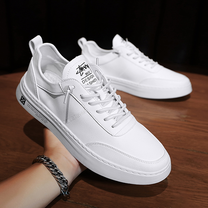 【Ready Stock】 Men's White Sneakers School Casual Shoes Low Top Man ...
