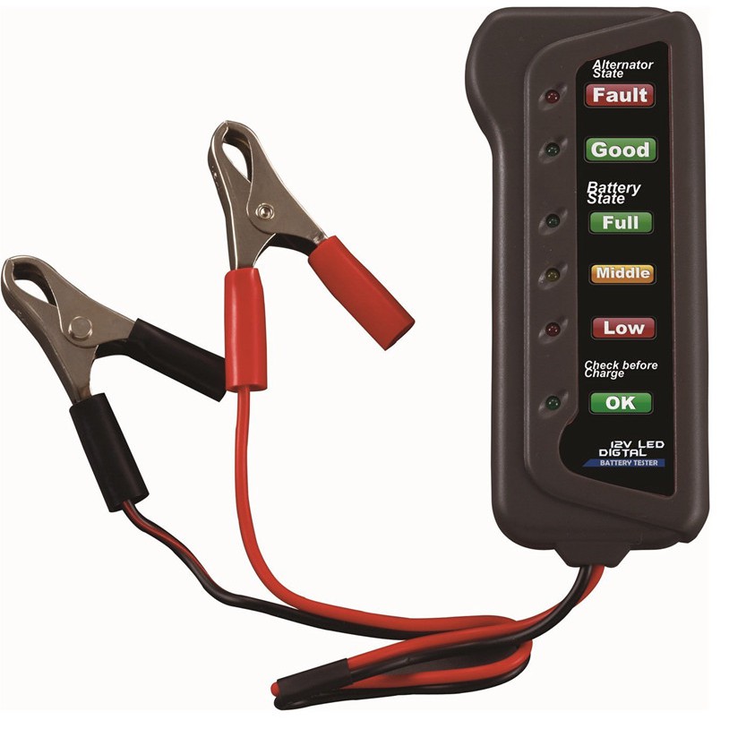 car battery charge tester