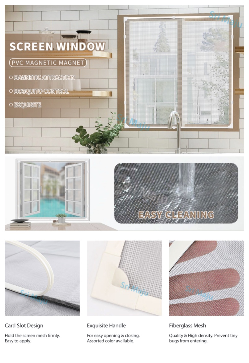 Maju mna pvs quality pvc strip frame for diy mosquito net window screen
