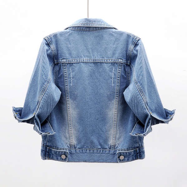 quarter sleeve jean jacket