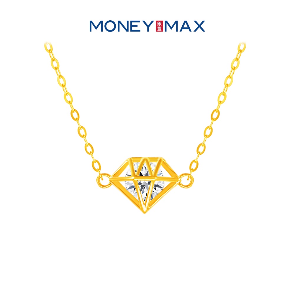 916 Love Gold Diamond Symbol Necklace | Moneymax | 22K Gold with Cubic Zirconia Necklace | NN0824