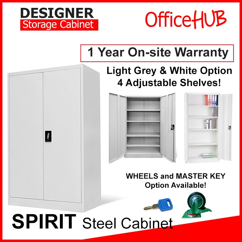 Officehub High Steel Swing Door Filing, Metal Storage Cabinet With Doors And Wheels