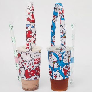 Image of Hello Kitty/My Melody Reusable waterproof Coffee/Bubble Tea Cup Holders with Straw Slot